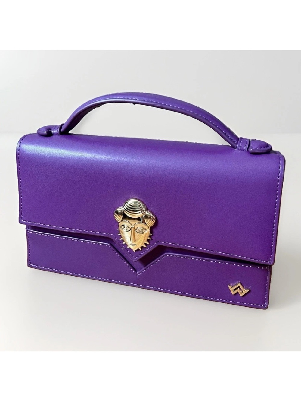 Aliwax Collection "Akan Violet Lisse" Luxury Leather Crossbody Handbag - NWOT